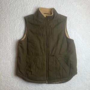 Lee mens brown Sherpa lined vest warm trucker canvas heavy‎